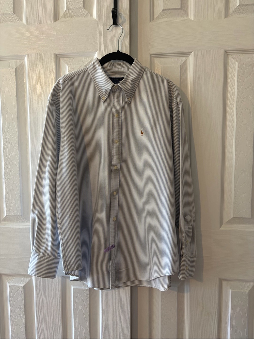 Ralph Lauren Sport Women’s Blue Striped Oxford Button-Down Shirt/Pony Logo